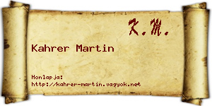 Kahrer Martin névjegykártya