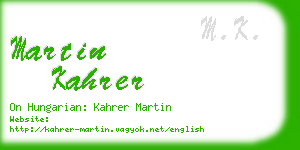 martin kahrer business card